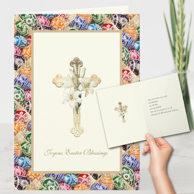 Carte Croix des oeufs de Pâques ukrainiens avec Lily Pas (Créateur téléchargé)