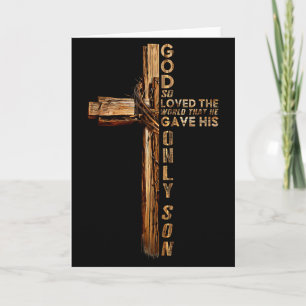 Carte Croix du Christ Chrétien Jean 3 16 Dieu Aima Tant