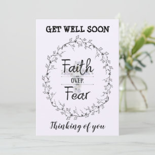 Carte Croix florale avec citation chrétienne Get Well Ca