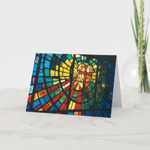 Carte croix reportée en verre de Pâques