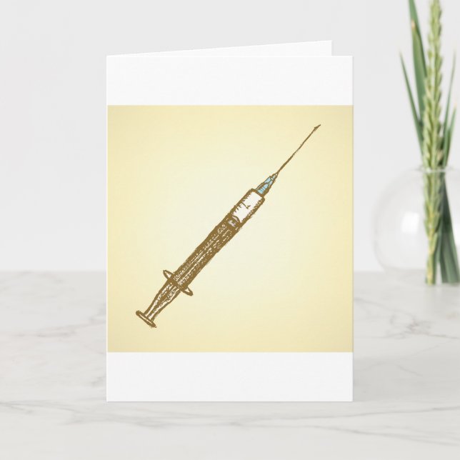 Carte Croquis Médicale de soins de santé vintage Syringe (Devant)