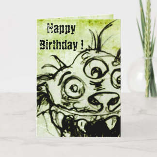 Carte Croquis Petit Monstre Vert