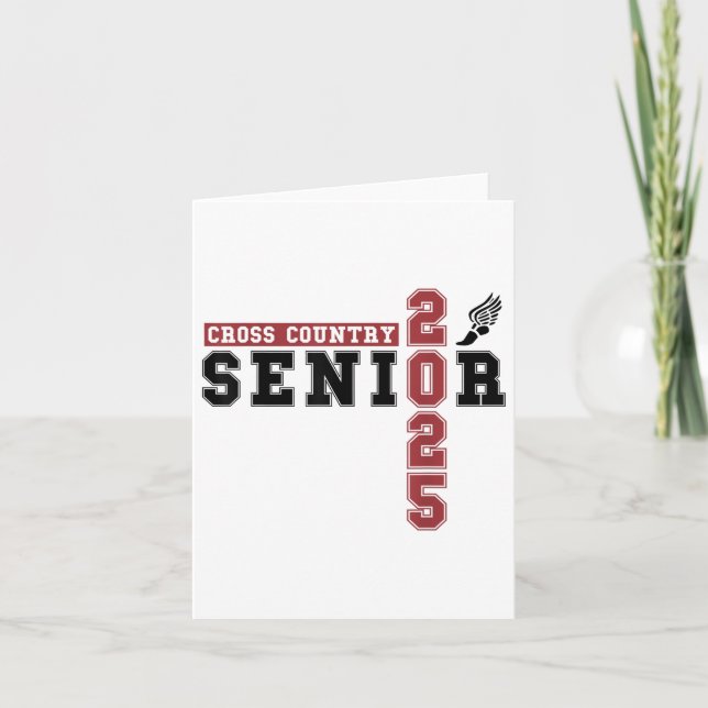 Carte Cross Country Senior Night Senior Graduation 2025 (Devant)