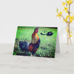 Carte Crowing Rooster Funny 50e anniversaire     