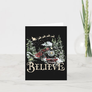 Carte Croyez les trains de Noël Xmas Père Noël Family Pa