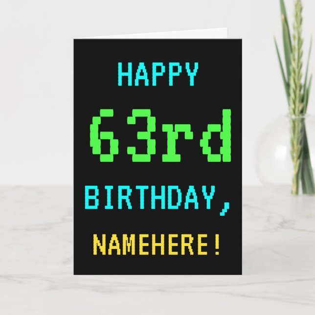 Carte Cru d'amusement/anniversaire rétro regard de jeu (Devant)