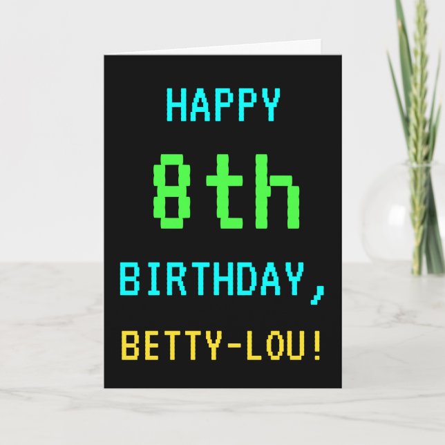 Carte Cru d'amusement/anniversaire rétro regard de jeu (Devant)