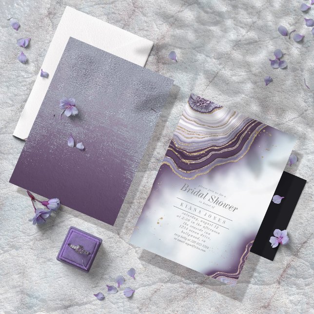 Carte Crystal Agate Fête des mariées Amethyst ID825 (Créateur téléchargé)