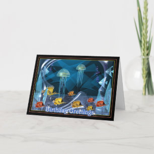 Carte Crystal Jellyfish - Voeux d'anniversaire