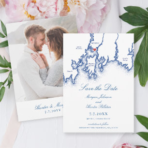 Carte CT mystique Élégant Mariage bleu marine
