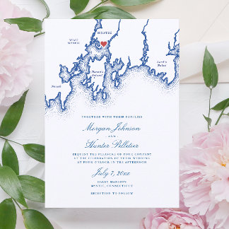Carte CT mystique Élégant Mariage bleu marine