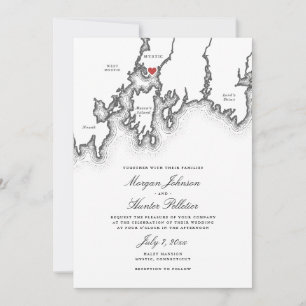 Carte CT mystique Élégant Mariage noir et blanc