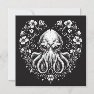 Carte Cthulhu Saint-Valentin Lovecraft Horreur en forme 