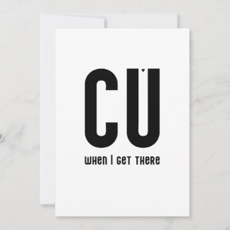 Carte CU when I get there - typography card