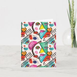 Carte Cubisme moderne Abstrait Artsy Femme Visages