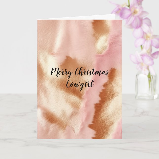 Carte Cuir de vachette de cowgirl sud-ouest couleur crèm (Orchidée)