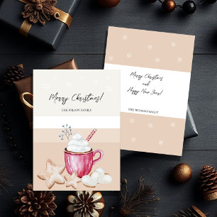 Carte Cuisine De Noël Chaud Et Cookies Aquarelle