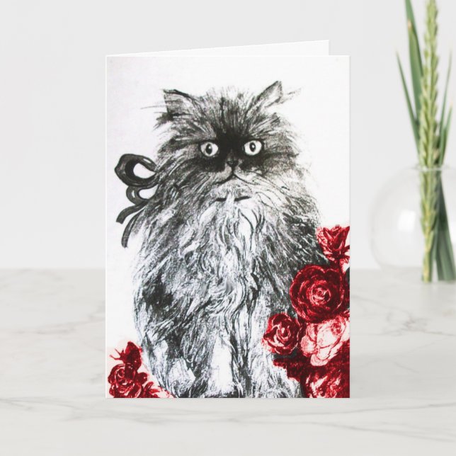Carte CUISINE fête des pères AVEC ROSES ROUGES (Devant)