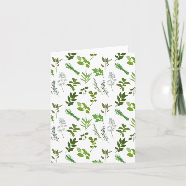 Carte Cuisine verte Herbes de jardin culinaires (Devant)