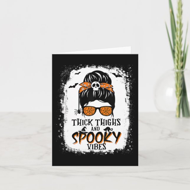 Carte Cuisse Épaisse Et Vibes Éffrayantes Halloween Mess (Devant)