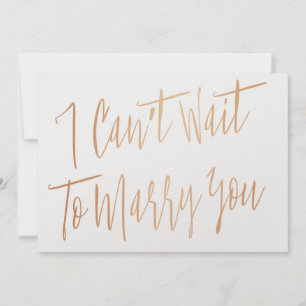 Carte Cuivre chic moderne "Je suis impatient de vous épo