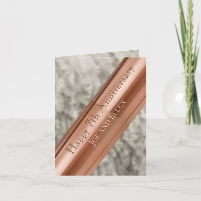 Carte Cuivre et laine du 7e anniversaire (Devant)
