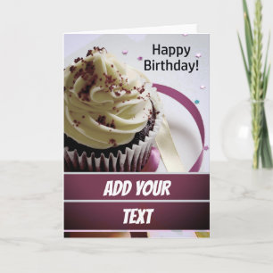 Carte Cupcake Birthday Card / Ajouter Votre Texte / Modè