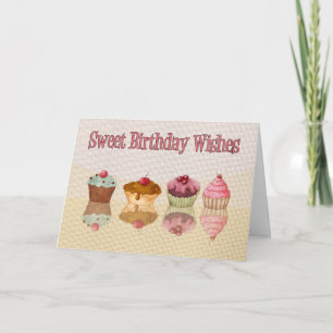 Carte Cupcake Birthday Card - Sweet Birthday Wives