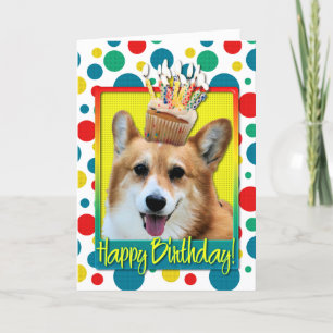 Carte Cupcake d'anniversaire - Corgi - Owen