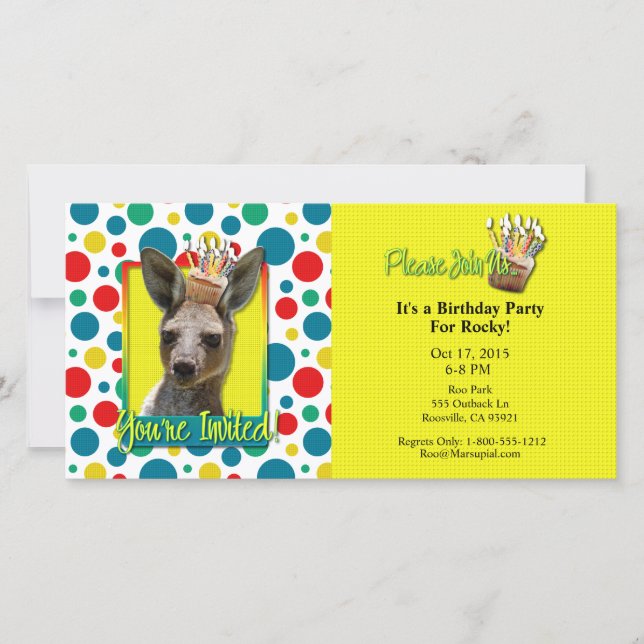 Carte Cupcake d'anniversaire - Kangaroo (Devant)