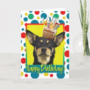 Carte Cupcake d'anniversaire - Kelpie australienne - Jud