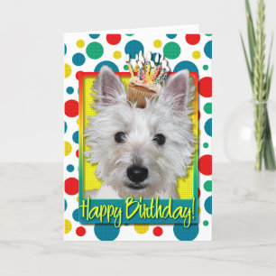 Carte Cupcake d'anniversaire - Westie - Tank