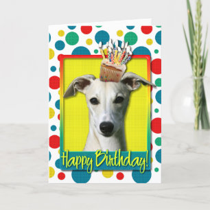 Carte Cupcake d'anniversaire - Whippet