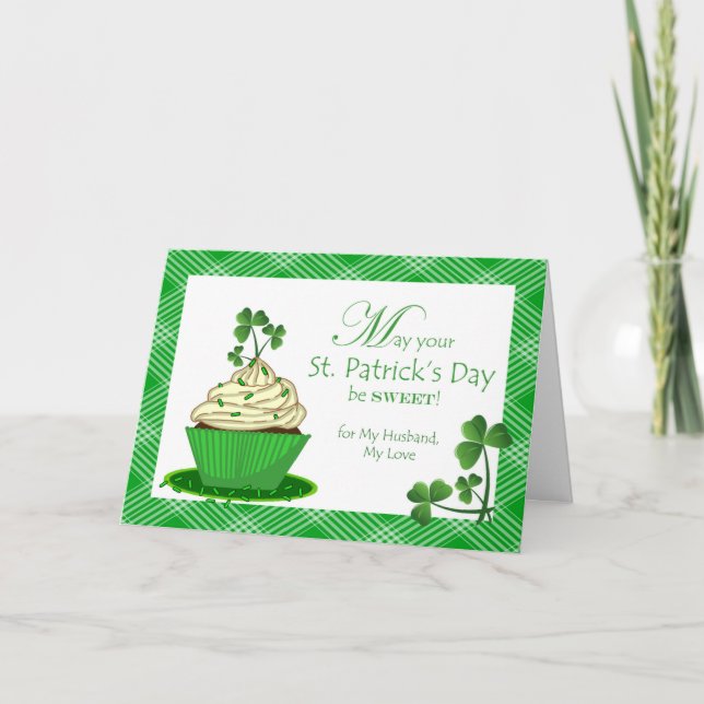 Carte Cupcake de la Saint Patrick pour mari (Devant)
