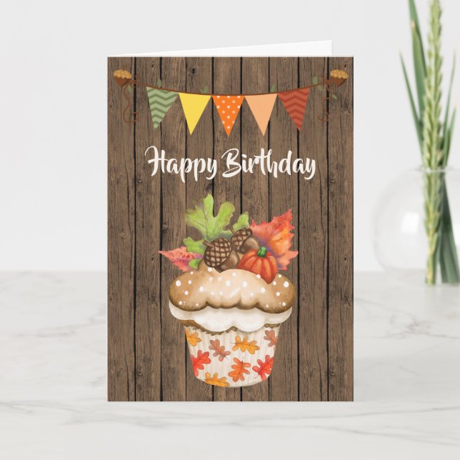Carte Cupcake et Bungalows d'automne de la Cute Autumn (Devant)