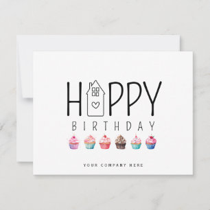 Carte Cupcake House Immobilier Joyeux anniversaire