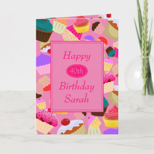 Carte Cupcake rose vif et amusant, n'importe quelle cart