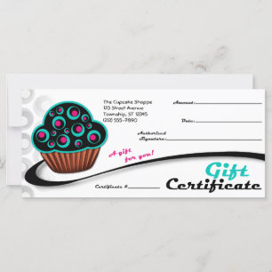 Carte Cupcake Turquoise alternatif rétro - Certificats c
