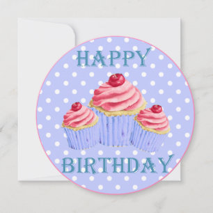 Carte Cupcakes de Joyeux Anniversaire