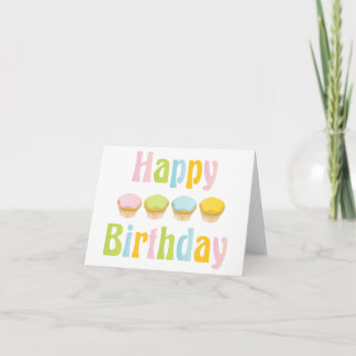 Carte Cupcakes de Joyeux Anniversaire