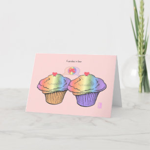 Carte Cupcakes in Love RainbowRainbow Valentine