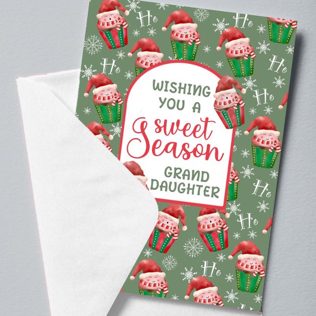 Carte Cupcakes Père Noël de Noël pour petite-fille (Créateur téléchargé)