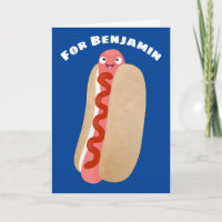 Curieux hot dog Weiner dessin animé