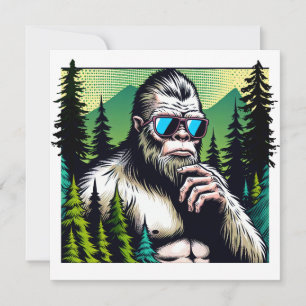 Carte Curieux pied de lit avec lunettes de soleil se cac