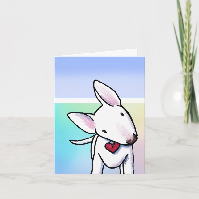 Carte Curieux White Bull Terrier Card (Devant)