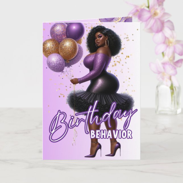 Carte Curvy Glam Africaine Américaine Femme Violette Ann (Orchidée)