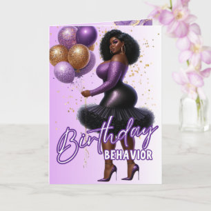 Carte Curvy Glam Africaine Américaine Femme Violette Ann