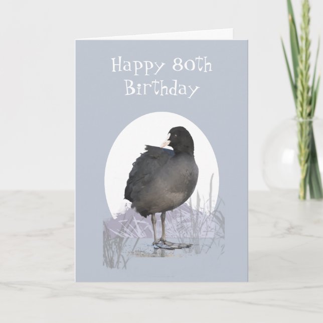 Carte Custom 80th Birthday "Old Coot" Funny Bird Humor (Devant)