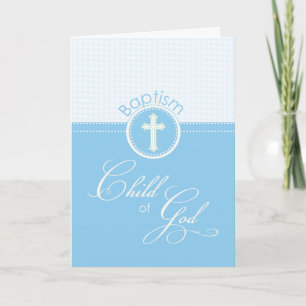Carte Custom Blue Boy Baptism Congratulations