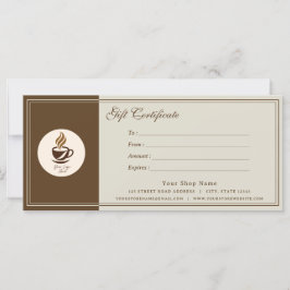Carte Custom Coffee Shop Gift Certificate | Personalized